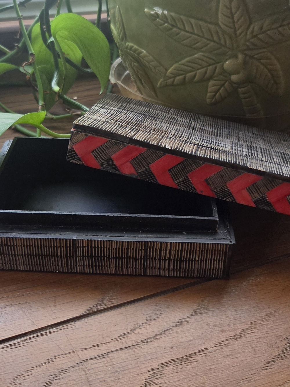 Vintage 1950's Horn Inlaid Box